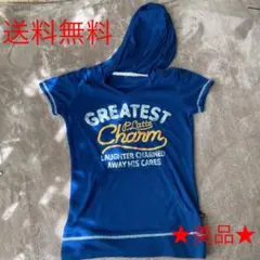 ピンクラテのフード付き半袖