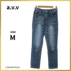 a.v.v アーヴェヴェ パンツ デニム ジーンズ ブルー ウエスト後ろゴム Mのサムネイル