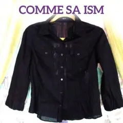 ✨COMME CA ISM✨サラッとした七分シャツ・ブラック
