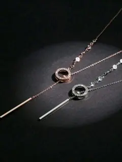 ローズゴールド ロングネックレス