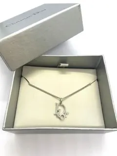 Christian Dior ロゴ ネックレス シルバー