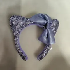 猫耳カチューシャ 紫色 スパンコール　ユニバーサルスタジオジャパン