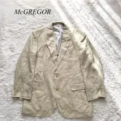 E0【マックレガー】ジャケット　シングル　麻100% ベージュ　L カジュアル