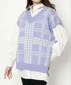 GORGE ニットベスト パープル レディース トップス