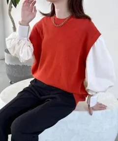 LEPSIM レプシィム 12ゲージ袖パフ切り替えプルオーバー