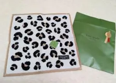 【新品未使用】kate spade レオパード柄タオルハンカチ