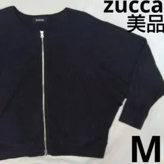 美品　ZUCCa ズッカ　ライトアウター　ノーカラー　　ジップアップ　黒のサムネイル