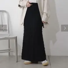 【送料込み】kastane カットフリルIラインスカート　ブラック