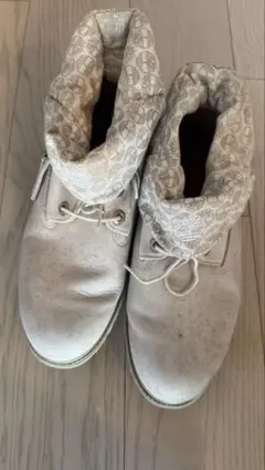 ティンバーランド スエード ホワイト ワークブーツ