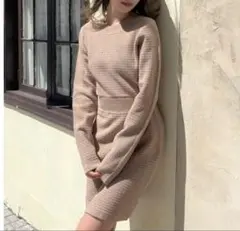 リゼクシー　RESEXXY ツイードライク ミニニットワンピース