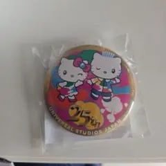 ハローキティ 缶バッジ ユニバーサル・スタジオ・ジャパン 25周年