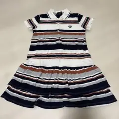 COMME CA ISM ストライプ 半袖ワンピース 120A