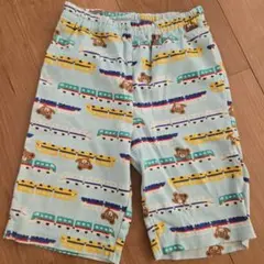 ミキハウス 半ズボン 電車とクマ柄 水色のサムネイル