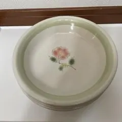 昭和レトロ　花柄　中皿プレート　カレー皿5枚セット