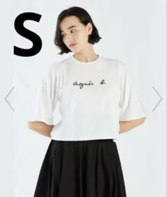 agnes b. アニエスベー ロゴTシャツ 5分袖 コットン 春夏
