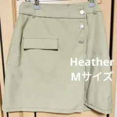 【Heather】 ボタン付きラップミニスカパン