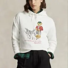 【美品】ラルフローレン ポロベア フーディー トレーナー S ホワイト