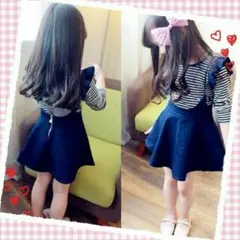 再入荷【110㎝】 デニム ワンピース 子供服 キッズ 韓国子供服
