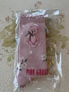 新品未使用　PINK HOUSE ベア柄ソックス ピンクのサムネイル