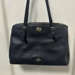 coach ハンドバッグ　ブラックレザー