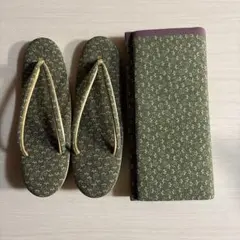 和装用 草履 バッグ セット 緑
