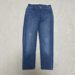 ユニクロ　デニムパンツ　ストレッチ　スキニーパンツ　ダメージ　140cm