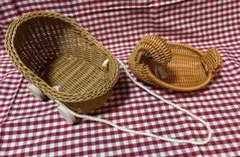 3COINS ぬいぐるみ用PPラタンベビーカー　アヒルバスケット