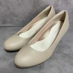 【レディワーカー】（23.5）パンプス ラウンドトゥ ベージュ シンプルのサムネイル