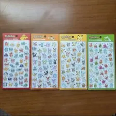 韓国限定 ポケモン 3D クリスタル立体シール 4枚セット