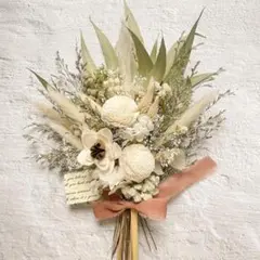 ホワイトフラワースワッグ☆優雅でナチュラルな癒しのインテリアブーケ♪