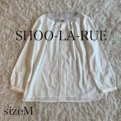 SHOO LA RUE 配色バンドカラー長袖ブラウス ホワイト Mのサムネイル