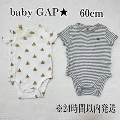 babyGAP ギャップ　ロンパース　くま　半袖　2枚セット　30-60cm