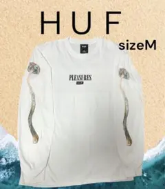 HUF Pleasures Spore L/S White S ロンTシャツ茸柄