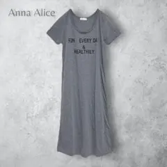 【Anna Alice アンナアリス】　ロゴプリント　半袖ワンピース　ロング丈