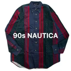 90s NAUTICA シャツ ヴィンテージ ノーティカ ストライプ ビンテージ