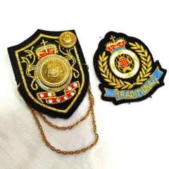 ◆卒業式制服エンブレムブローチピンバッジバッジコサージュ制服ゴールドセット