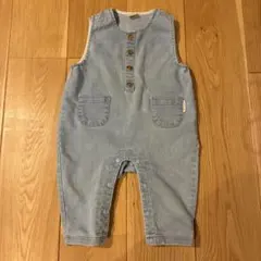 最終値下げ✩ petit mein ボタン付きデニム風ロンパース 80