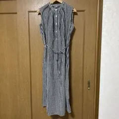 無印良品　ノースリーブワンピース　ギンガムチェック
