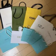 ショップ袋セット（GUCCI, FENDI, Dior他）