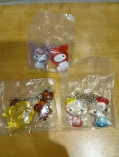 ハローキティ・マイメロディポムポムプリン アクリルキーホルダー 3個セット