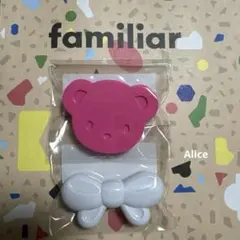 ファミリア ピンくま ピンク リボン 白 新品 安全ピン 2点 セットのサムネイル