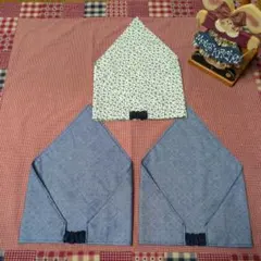 【専用ページ】ハンドメイド　三角巾　ゴムつき三角巾　ダンガリー　小花柄