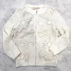 美品! TORY BURCH ホワイト レース編み カーディガン ジャケットのサムネイル