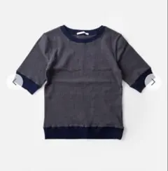 【¥7700】新品未使用　紺色ネイビー　ジョンブル　レディース　テレコTシャツのサムネイル