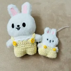 skzoo 10㎝ぬいぐるみ用 マイクロキーリング用　オーバーオール　黄色