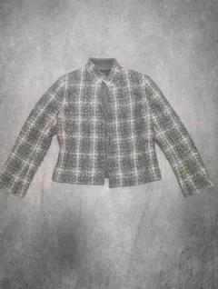 BISTY 00's vintage BISTY ツイード チェック ノーカラーのサムネイル