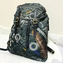 【極希少】ポールスミス リュック バックパック 黒 総柄 デイパック A4可のサムネイル