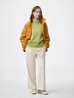 GU リブプルオンパンツ　ナチュラル　3XL