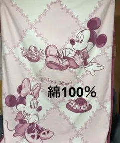 ディズニーミッキーマウス&ミニーマウス大判ブランケット綿100％ブランケット毛布