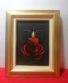 高島野十郎、絵画、油彩F0号、蝋燭、肉筆、高級額縁、鴨居玲、佐伯祐三